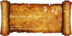 Heizler Ákos névjegykártya